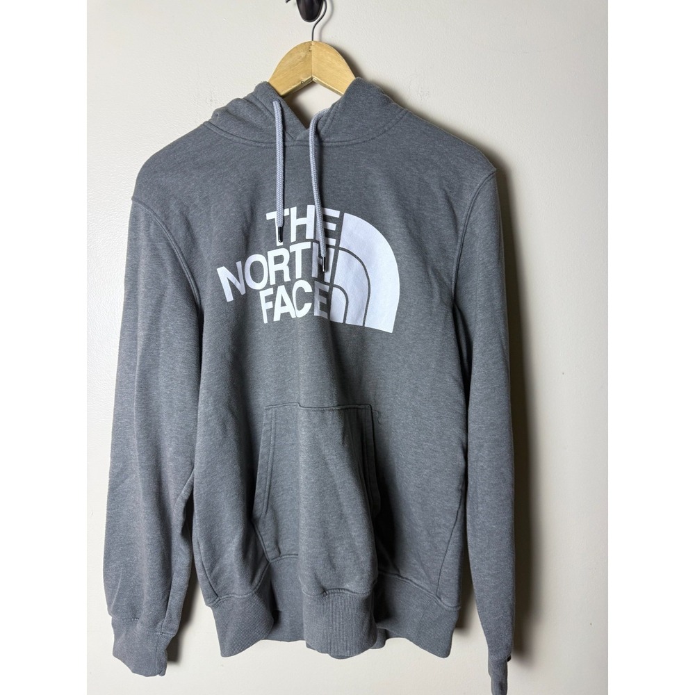 The North Face Sweatshirt Mens M Gray Hoodie Fleece Pocket Drawstring Pullover